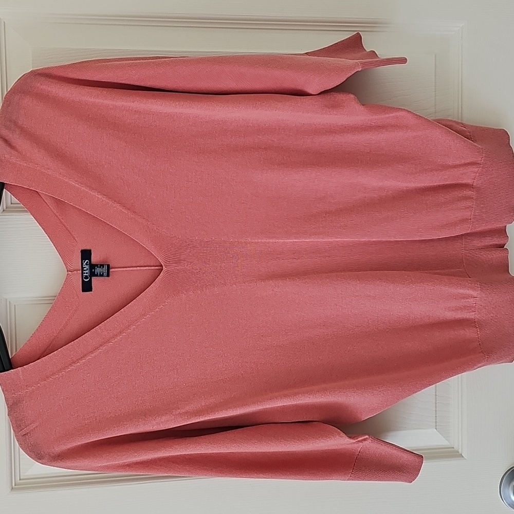 Chaps Dusty Pink Vneck Oversized Dolman Sweater